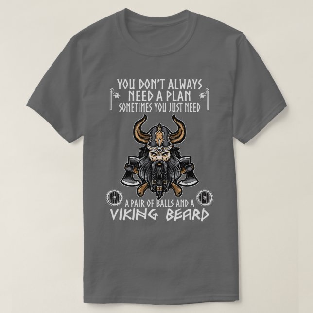 T-shirt Une paire de balle et une barbe viking Viking Love (Design devant)