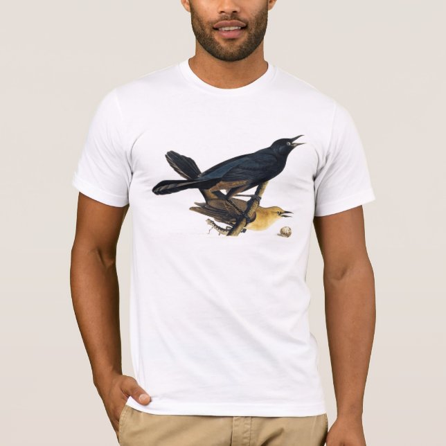 T-shirt Une paire de Grackles Bateau-Coupé la queue (Devant)