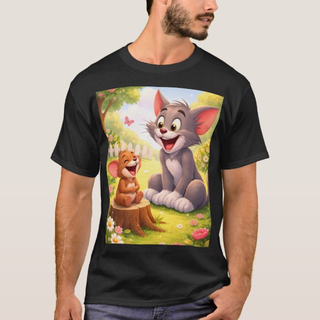 T-shirt Une pause joyeuse dans le jardin (Devant)