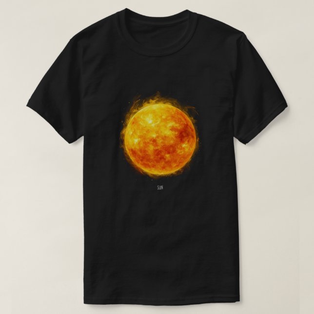 T-shirt Une peinture du soleil dans un espace (Design devant)