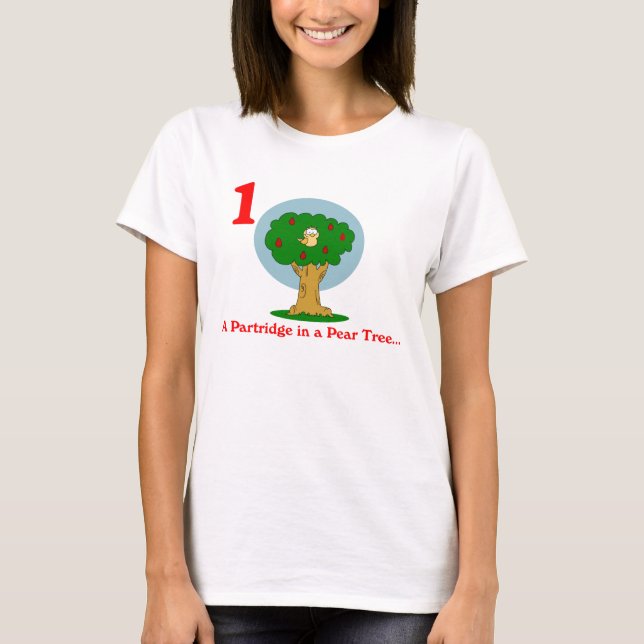 T-shirt Une perdrix dans un arbre à poires (Devant)