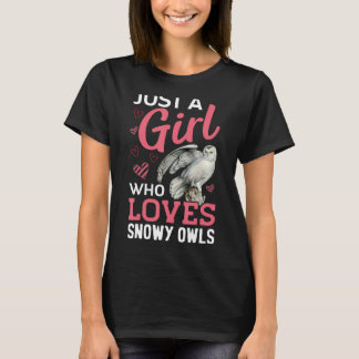 T-shirt Une Petite Fille Aime La Chouette Neige Oiseau Ani