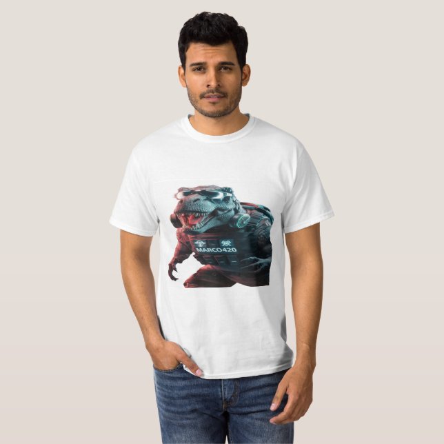 T-shirt Une photo saisissante d'un T-Rex menaçant, showcas (Devant entier)