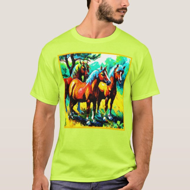 T-shirt Une pièce d'art Cheval brillante et joyeuse. Comma (Devant)