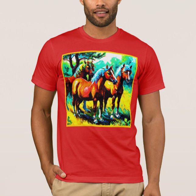 T-shirt Une pièce d'art Cheval brillante et joyeuse. Comma (Devant)