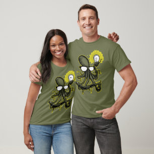 T-shirt Une pieuvre intelligente découvre l'électricité T-