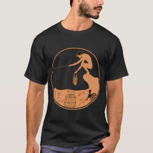 T-shirt Une pieuvre se cachant d'un pêcheur - Grèce antiqu