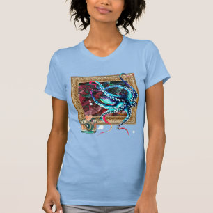 T-shirt Une Pieuvre, Une Caméra Et Une Carte Sombre