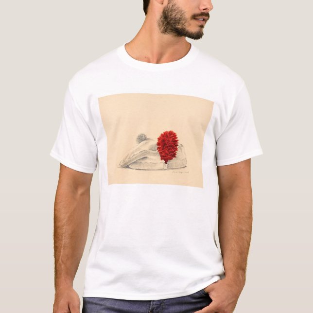 T-shirt Une plume de cou rouge 2004 de montre noire (Devant)