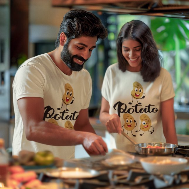 T-shirt Une pomme de terre deux pommes de terre Kawaii Lég (One Potato Two Potatoes Kawaii Veggies Unisex T-Shirt)