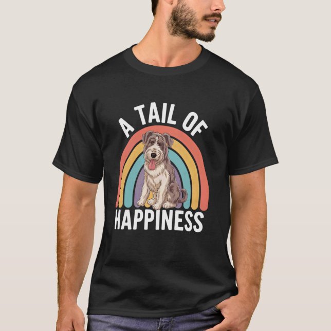 T-shirt Une queue de bonheur Chien Lévrier Irlandais Rétro (Devant)