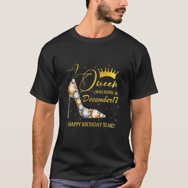 T-shirt Une Reine Est Née En Décembre Joyeux Anniversaire  (Devant)