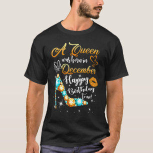 T-shirt Une Reine Est Née En Décembre Parties scintillant