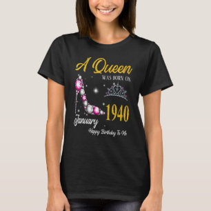 T-shirt Une Reine Est Née En Janvier 1940 High Heel 83rd B
