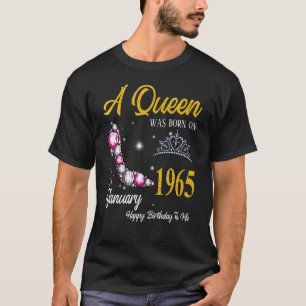 T-shirt Une Reine Est Née En Janvier 1965 High Heel 58th B