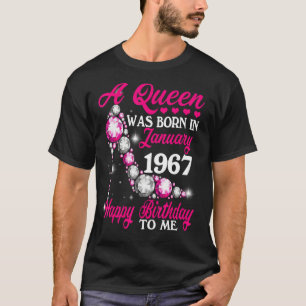T-shirt Une Reine Est Née En Janvier 1967 Joyeux 56E Anniv
