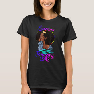 T-shirt Une Reine Est Née En Janvier 1983 40e Anniversaire