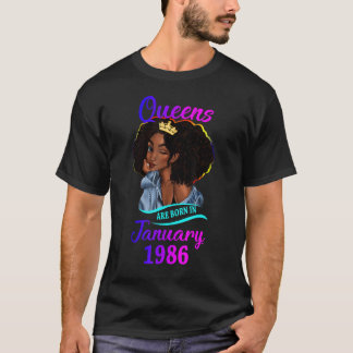 T-shirt Une reine est née En Janvier 1986 Joyeux 37ème ann