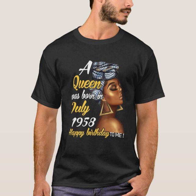 T-shirt Une Reine Est Née En Juillet 1958 63e Anniversaire (Devant)
