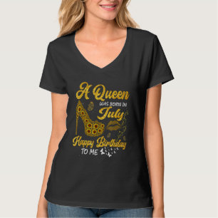 T-shirt Une Reine Est Née En Juillet Anniversaire Sunflowe