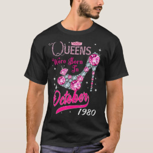 T-shirt Une Reine Est Née En Octobre 1980 Bonne 42E Naissa