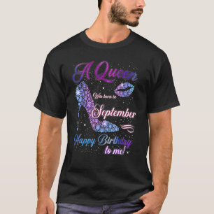 T-shirt Une Reine Est Née En Octobre Joyeux Anniversaire P