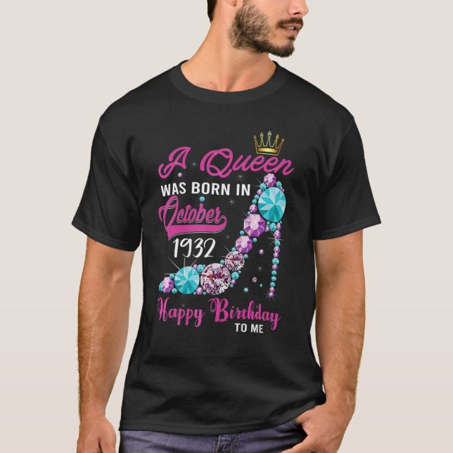 T-shirt Une Reine Est Née En Septembre 1932 Joyeux 90E Bir (Devant)