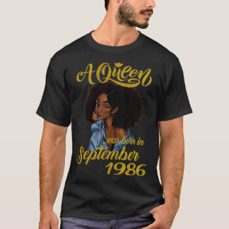 T-shirt Une reine est née en septembre 1986 35e anniversai