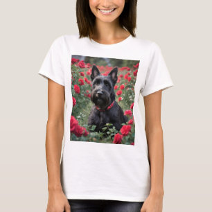 T-shirt "Une rose rouge pour le Scottish Terrier noir"