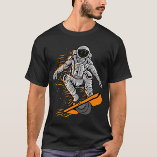T-shirt une roue drôle tee astronaute Onewheel Flottant Li
