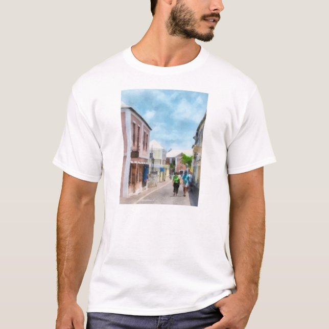 T-shirt Une rue à St. George's Bermudes (Devant)