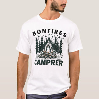 T-shirt Une scène de camping sereine avec un feu de joie s
