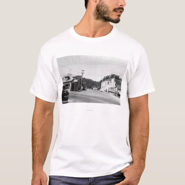 T-shirt Une scène de coin de la rue (Devant)