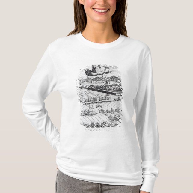 T-shirt Une section d'une carte de Milan, 1640 (Devant)
