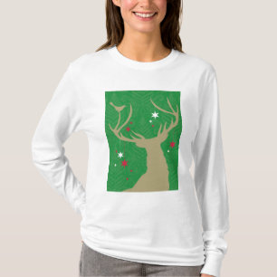 T-shirt Une silhouette d'un cerf commun avec des étoiles