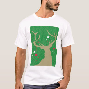 T-shirt Une silhouette d'un cerf commun avec des étoiles