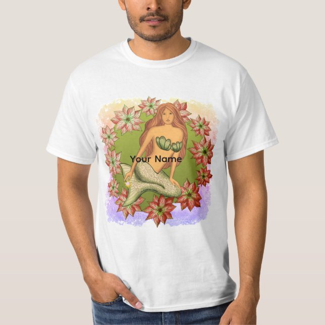 T-shirt Une Sirène Poinsettia  (Devant)