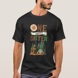 T-shirt Une sœur campeuse heureuse pour son premier annive