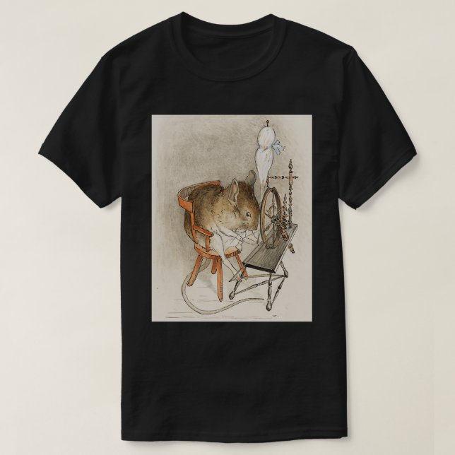 T-shirt Une souris sur sa roue tournante (Design devant)