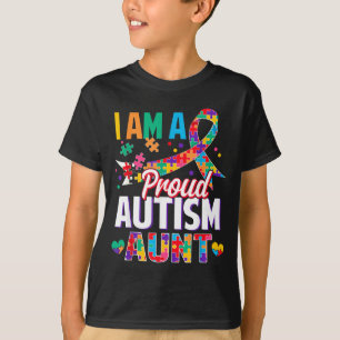 T-shirt Une tante fière de l'autisme, pièce de puzzle de s
