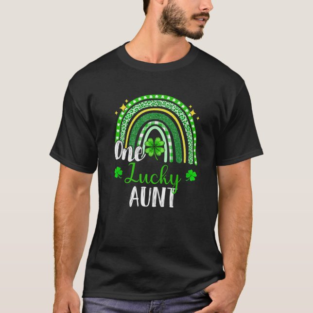 T-shirt Une Tante Heureuse Empreinte de léopard Rainbow St (Devant)