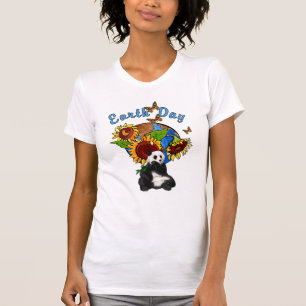 T-shirt Une terre de tournesol et de panda