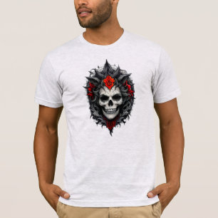 T-shirt Une tête de mort parmi les roses.