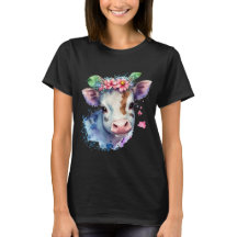une tête de vache originale avec des fleurs.