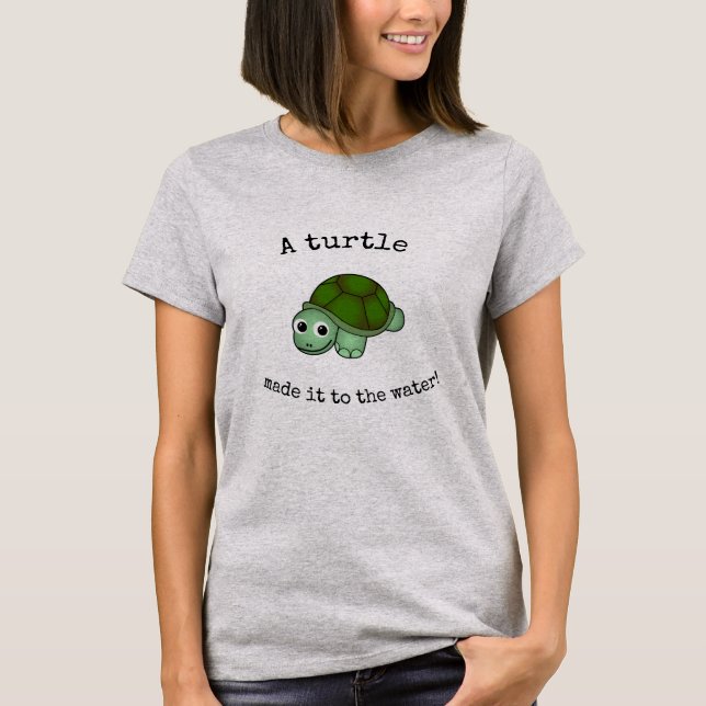T-shirt Une tortue l'a fait ! -gris (Devant)