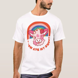 T-shirt Une vache a mangé mon doux slogan