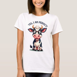 T-shirt Une vache avec des lunettes.