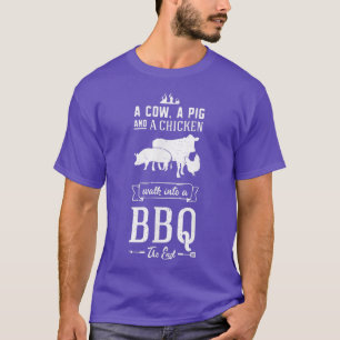 T-shirt Une Vache Un Cochon Et Un Poulet Marcher Dans Un B
