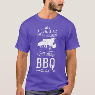 T-shirt Une Vache Un Cochon Et Un Poulet Marcher Dans Un B