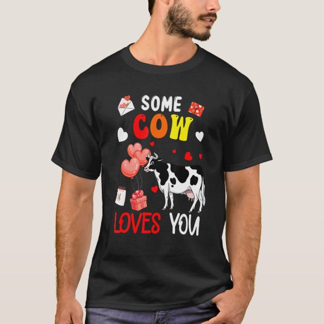 T-shirt Une vache vous aime Rancher de la Saint Valentin (Devant)